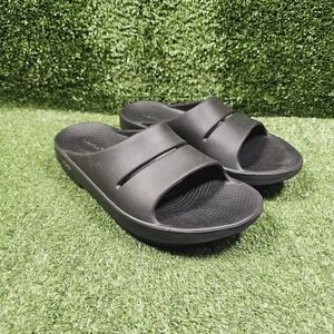 Oofos OOahh Slide Black Recovery Athletic Comfort Sandals Womens Size 9 US